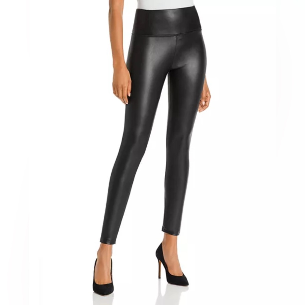 BAGATELLE Collection Classic Black High-Rise Faux Leather Leggings Size Large